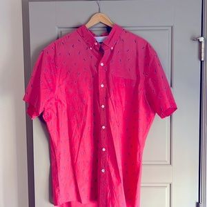 Pink Izod button down short-sleeve shirt - size XL